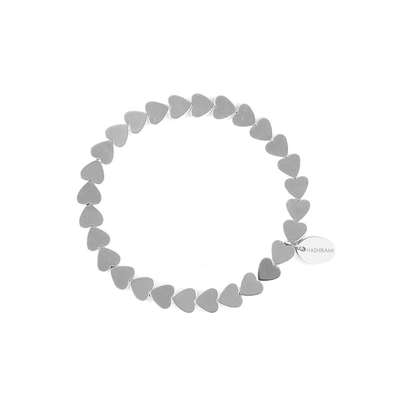 HASHIBAMI 【HB2102275 HASHIBAMI 天然石 ブレスレット ※ハート型6mm】 シルバー