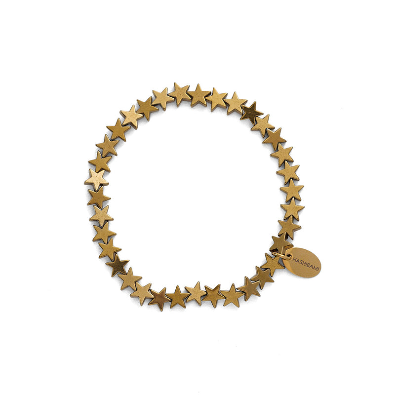 HASHIBAMI 【HB2102276 HASHIBAMI 天然石 ブレスレット ※星型6mm】 ゴールド