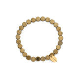HASHIBAMI 【HB2102277 HASHIBAMI 天然石 ブレスレット ※平丸型6mm】 ゴールド
