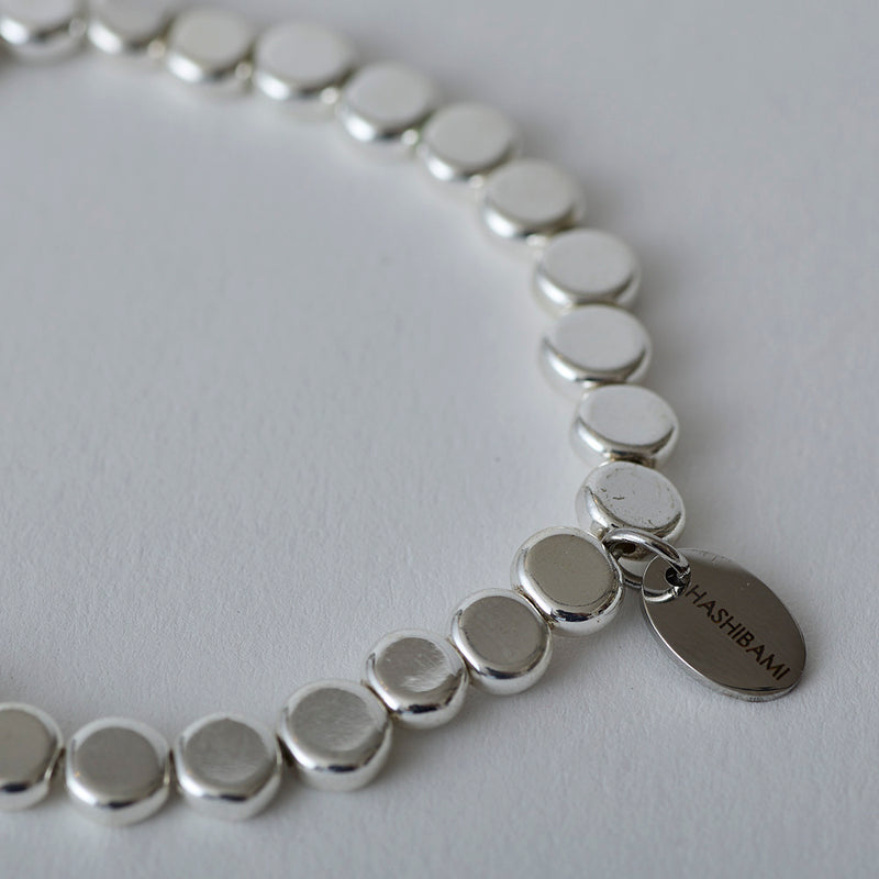 HASHIBAMI 【HB2102277 HASHIBAMI 天然石 ブレスレット ※平丸型6mm】 シルバー