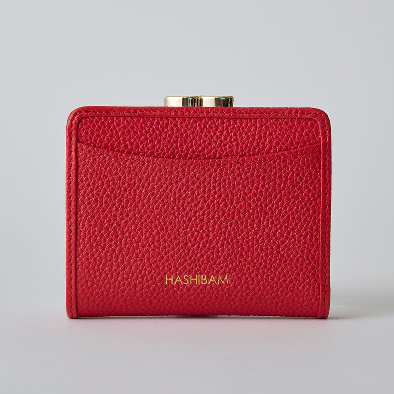 ◆CORRECT限定◆ HASHIBAMI【Ha-2104-311 エイチビー ガマグチ ハーフ ウォレット】レッド