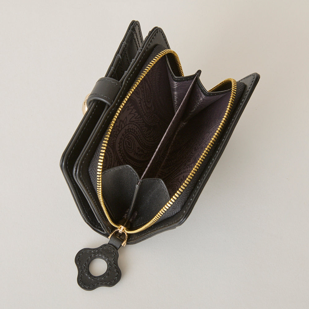 HASHIBAMI【Ha-2407-500 フラワーバックル 二つ折りウォレット