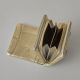 HASHIBAMI【Ha-2407-502 スモールフラワー ハーフウォレット】ゴールド