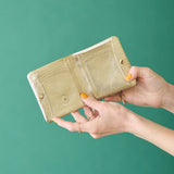 HASHIBAMI【Ha-2407-502 スモールフラワー ハーフウォレット】ゴールド