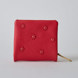 HASHIBAMI【Ha-2407-502 スモールフラワー ハーフウォレット】レッド