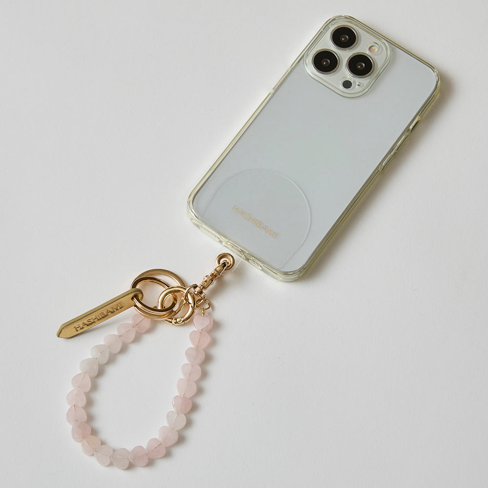 HASHIBAMI【Ha-2500-200 天然石 ハート スマホハンドストラップ