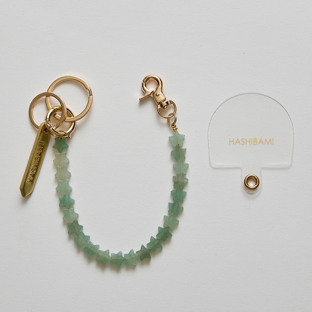 HASHIBAMI【Ha-2500-100 天然石 スター スマホハンドストラップ