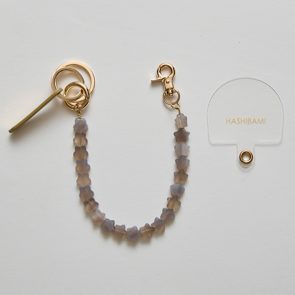 HASHIBAMI【Ha-2500-100 天然石 スター スマホハンドストラップ