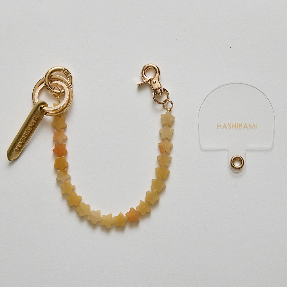 HASHIBAMI【Ha-2500-100 天然石 スター スマホハンドストラップ