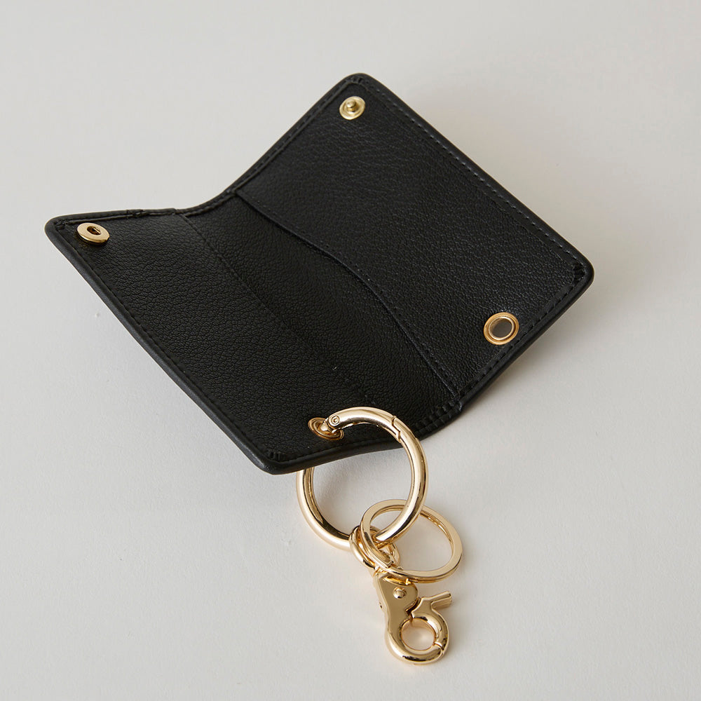 HASHIBAMI 【Ha-2410-316 レザーリボン キーリング】ブラック