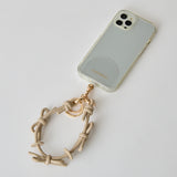 ◆CORRECT限定◆HASHIBAMI 【Ha-2410-324 レザーリボン スマホハンドストラップ】ベージュ