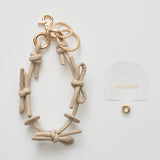 ◆CORRECT限定◆HASHIBAMI 【Ha-2410-324 レザーリボン スマホハンドストラップ】ベージュ