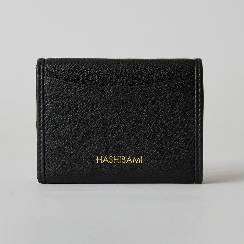 HASHIBAMI 【Ha-2410-326 レザーリボン ミニウォレット】ブラック