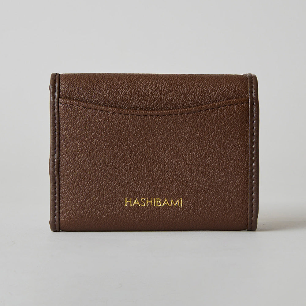KAYOHIRAKAMI レザー ミニ財布 ブラウン HASHIBAMI 【Ha-2410-326 レザーリボン ミニウォレット