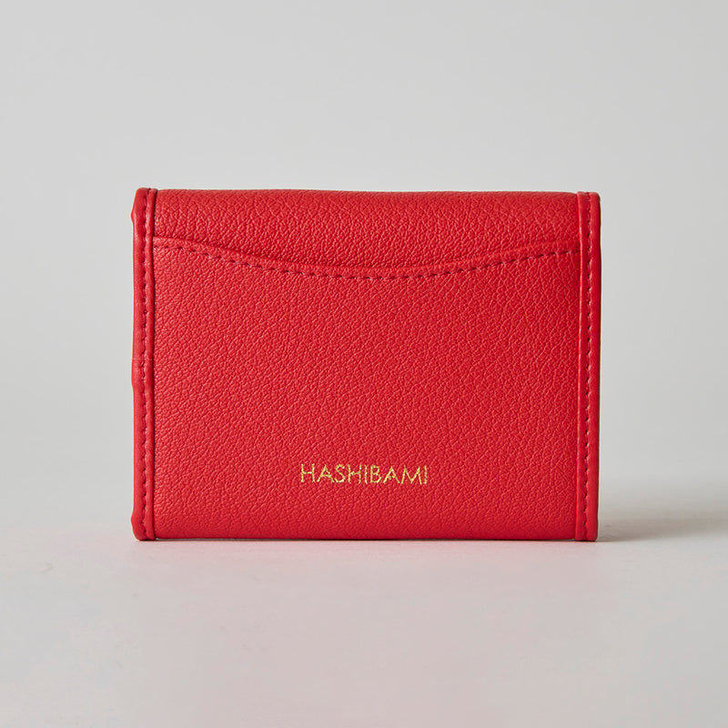 HASHIBAMI 【Ha-2410-326 レザーリボン ミニウォレット】レッド