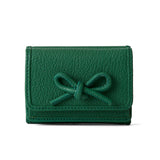 HASHIBAMI 【Ha-2410-326 レザーリボン ミニウォレット】ボトルグリーン