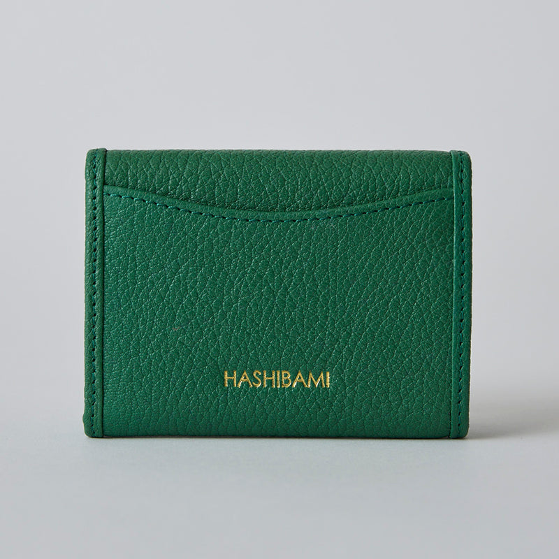 HASHIBAMI 【Ha-2410-326 レザーリボン ミニウォレット】ボトルグリーン