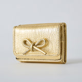 HASHIBAMI 【Ha-2410-326 レザーリボン ミニウォレット】ゴールド