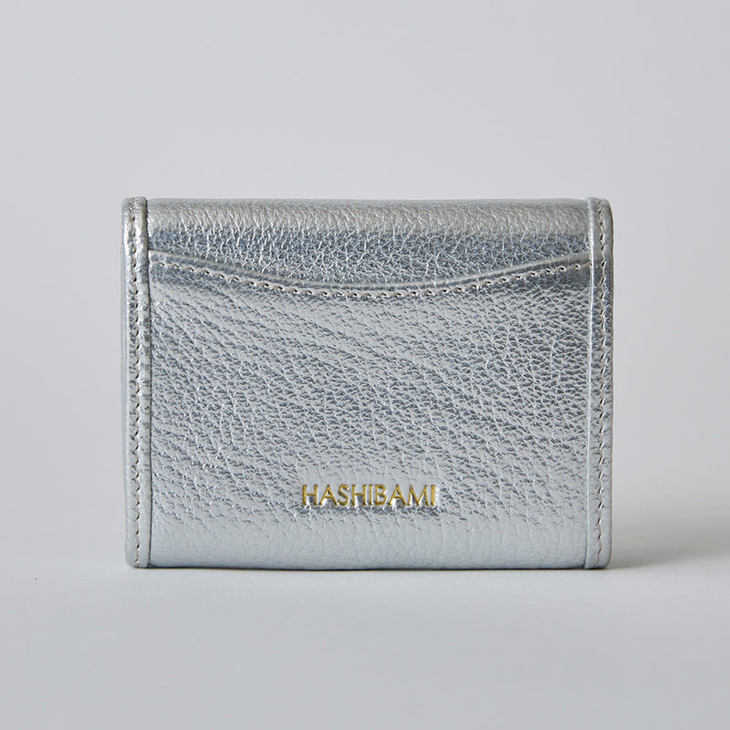 HASHIBAMI 【Ha-2410-326 レザーリボン ミニウォレット】シルバー