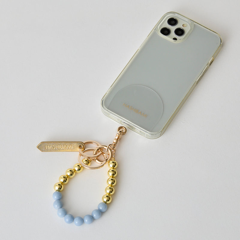 ◆CORRECT限定◆HASHIBAMI【Ha-2410-340 オルビット ×ゴールドビーズ スマホハンドストラップ】エンジェライト