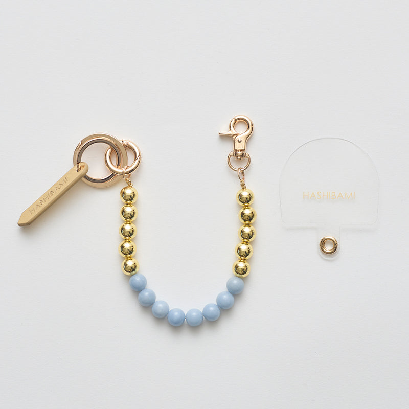 ◆CORRECT限定◆HASHIBAMI【Ha-2410-340 オルビット ×ゴールドビーズ スマホハンドストラップ】エンジェライト