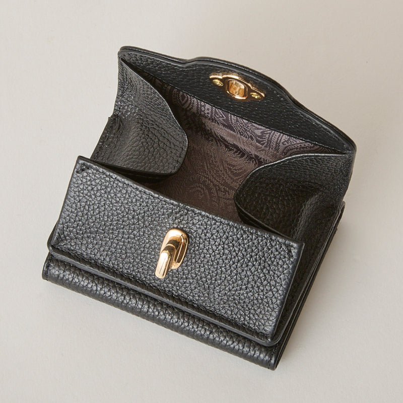 ◆CORRECT限定◆HASHIBAMI【Ha-2502-201 ひねり金具 ミニウォレット】ブラック