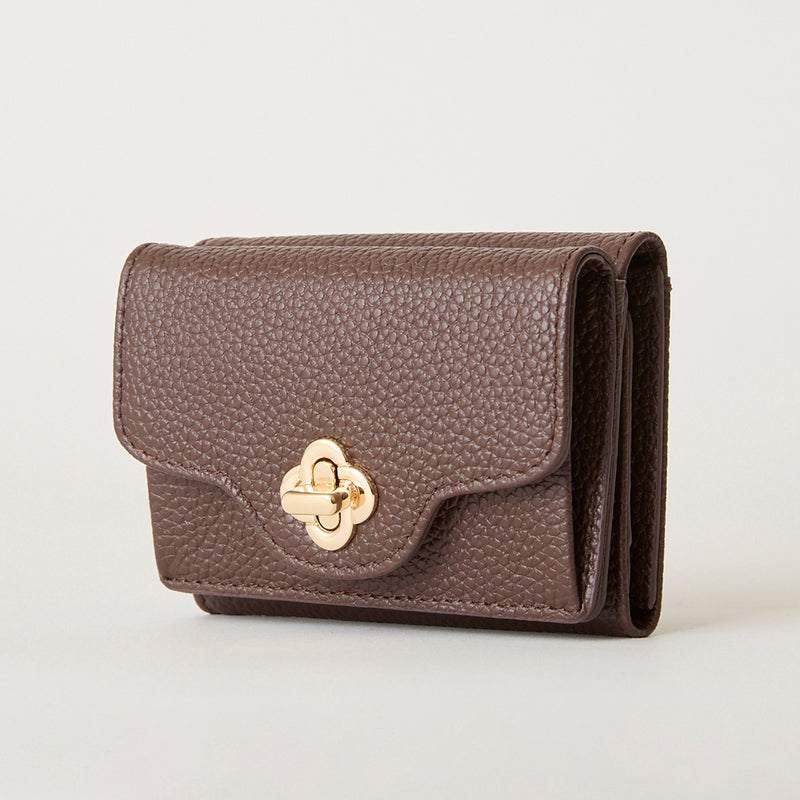 ◆CORRECT限定◆HASHIBAMI【Ha-2502-201 ひねり金具 ミニウォレット】ダークブラウン