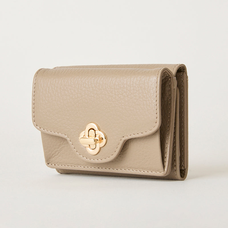 ◆CORRECT限定◆HASHIBAMI【Ha-2502-201 ひねり金具 ミニウォレット】グレーベージュ