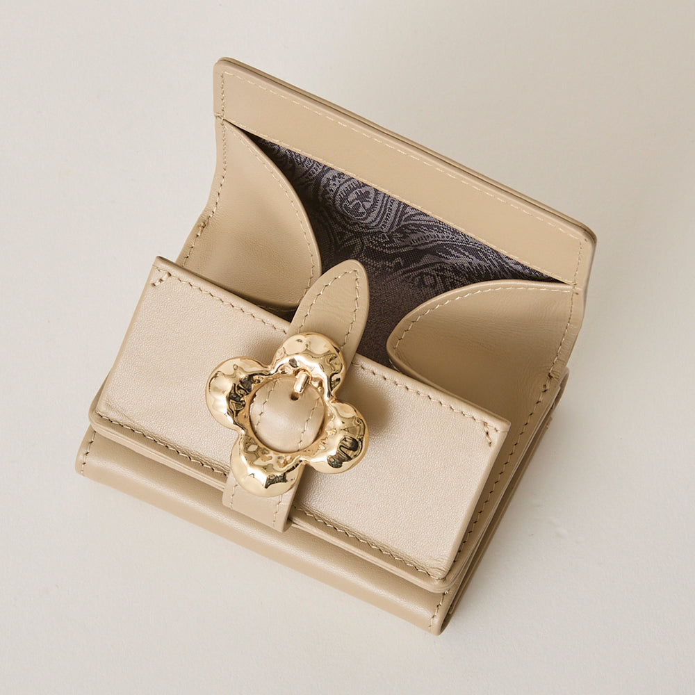 HASHIBAMI【Ha-2502-202 フラワーバックルミニウォレット】グレー