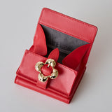 ◆CORRECT限定◆ HASHIBAMI【Ha-2502-202 フラワーバックルミニウォレット】レッド