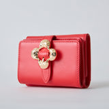 ◆CORRECT限定◆ HASHIBAMI【Ha-2502-202 フラワーバックルミニウォレット】レッド