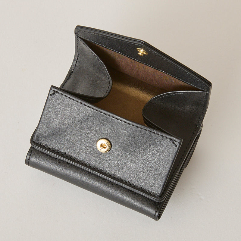 ◆CORRECT限定◆HASHIBAMI【Ha-2502-205 フェズ Wフェイス ミニウォレット】ブラック