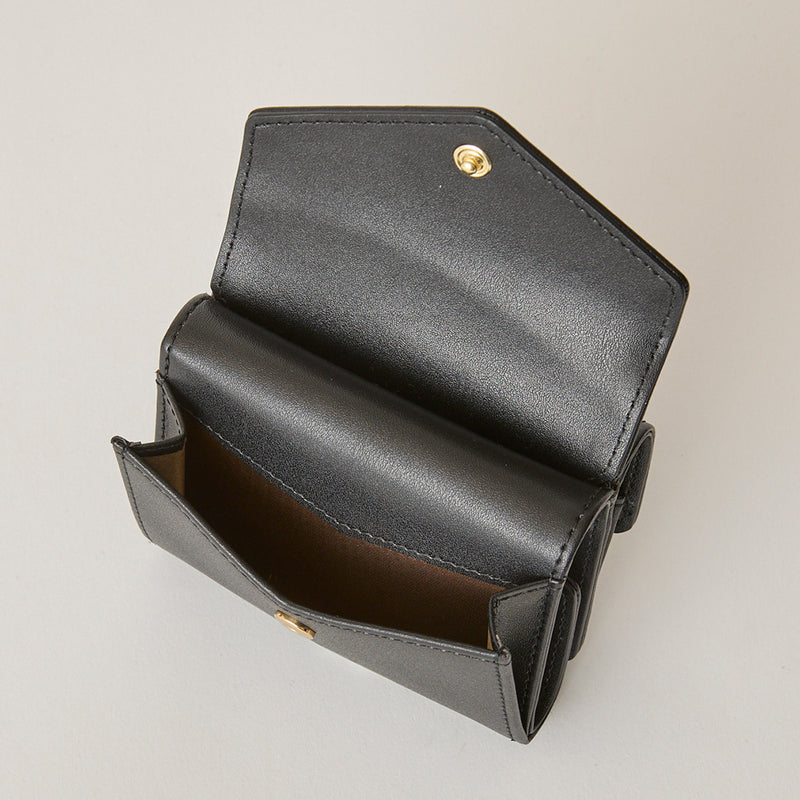 ◆CORRECT限定◆HASHIBAMI【Ha-2502-205 フェズ Wフェイス ミニウォレット】ブラック