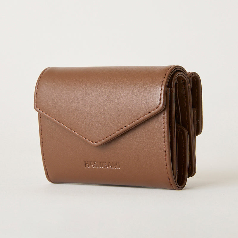 ◆CORRECT限定◆HASHIBAMI【Ha-2502-205 フェズ Wフェイス ミニウォレット】ダークブラウン