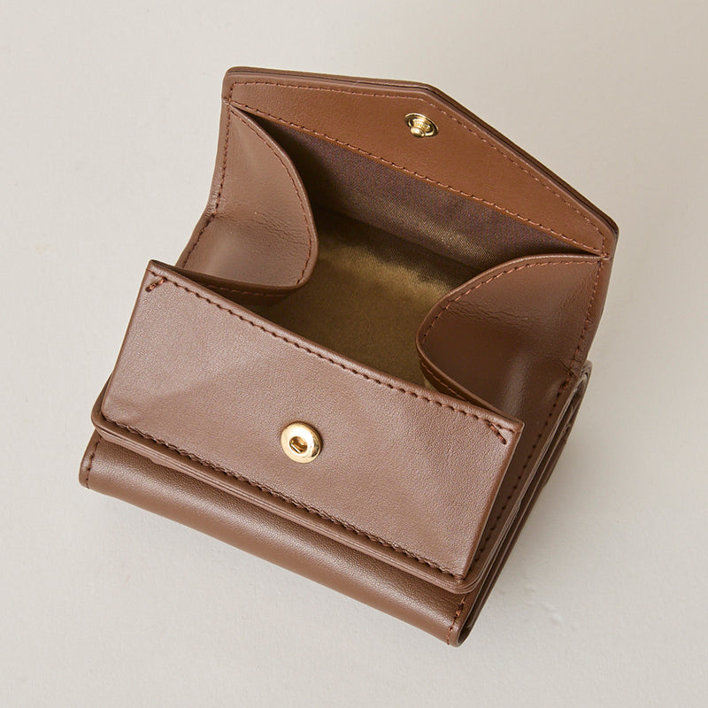 ◆CORRECT限定◆HASHIBAMI【Ha-2502-205 フェズ Wフェイス ミニウォレット】ダークブラウン