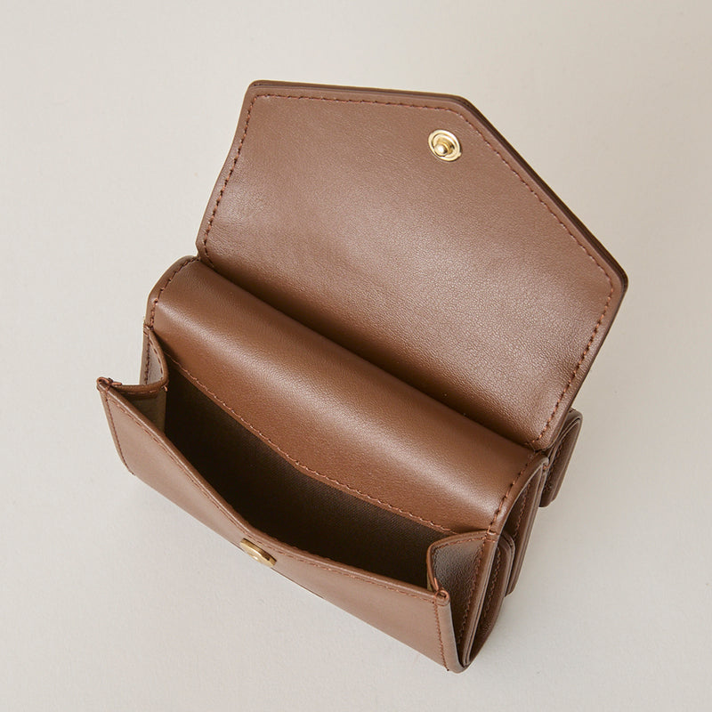 ◆CORRECT限定◆HASHIBAMI【Ha-2502-205 フェズ Wフェイス ミニウォレット】ダークブラウン