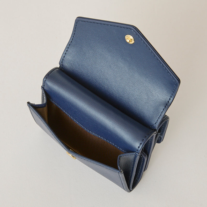 ◆CORRECT限定◆HASHIBAMI【Ha-2502-205 フェズ Wフェイス ミニウォレット】ネイビー