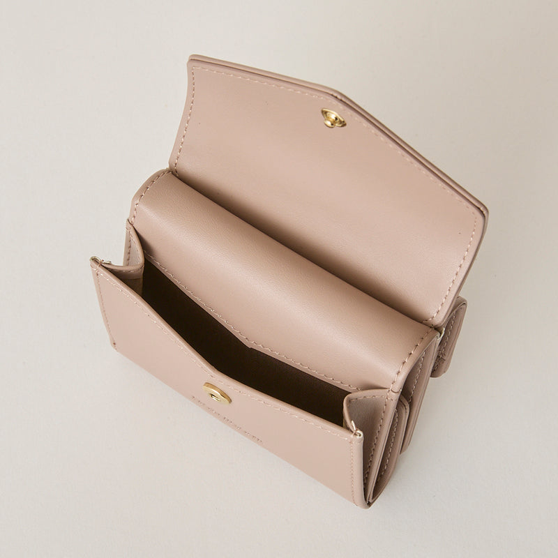 ◆CORRECT限定◆HASHIBAMI【Ha-2502-205 フェズ Wフェイス ミニウォレット】ローズグレー