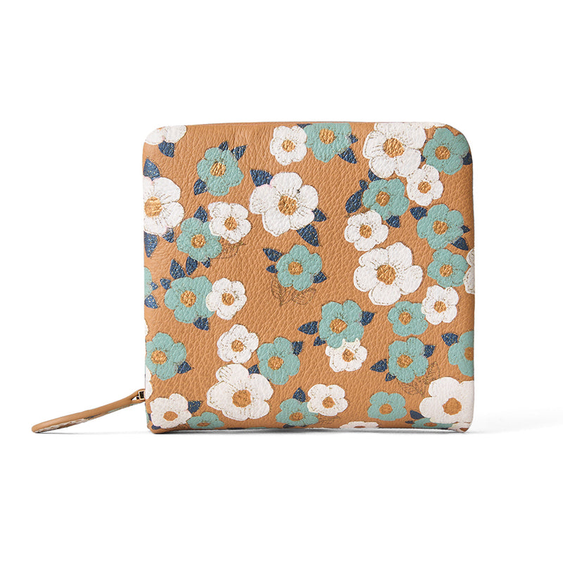 ◆CORRECT限定◆HASHIBAMI【Ha-2502-207 フラワープリント ハーフウォレット】チャイ