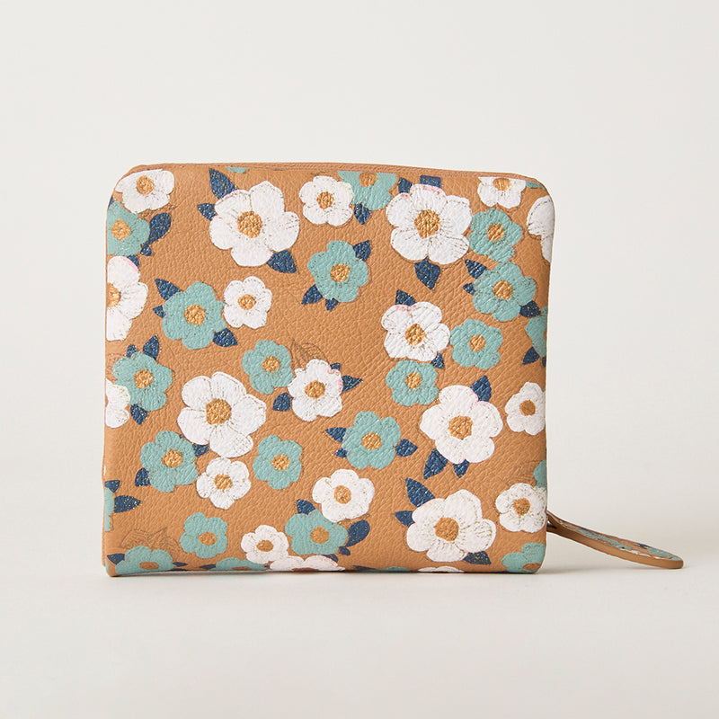 ◆CORRECT限定◆HASHIBAMI【Ha-2502-207 フラワープリント ハーフウォレット】チャイ