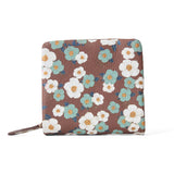 ◆CORRECT限定◆HASHIBAMI【Ha-2502-207 フラワープリント ハーフウォレット】ダークブラウン