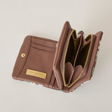 ◆CORRECT限定◆HASHIBAMI【Ha-2502-207 フラワープリント ハーフウォレット】ダークブラウン