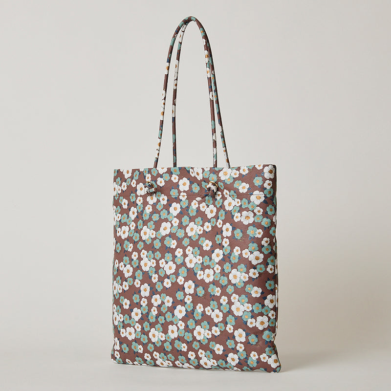 ◆CORRECT限定◆HASHIBAMI【Ha-2502-302 フラワープリント トートボックスバッグ】ダークブラウン