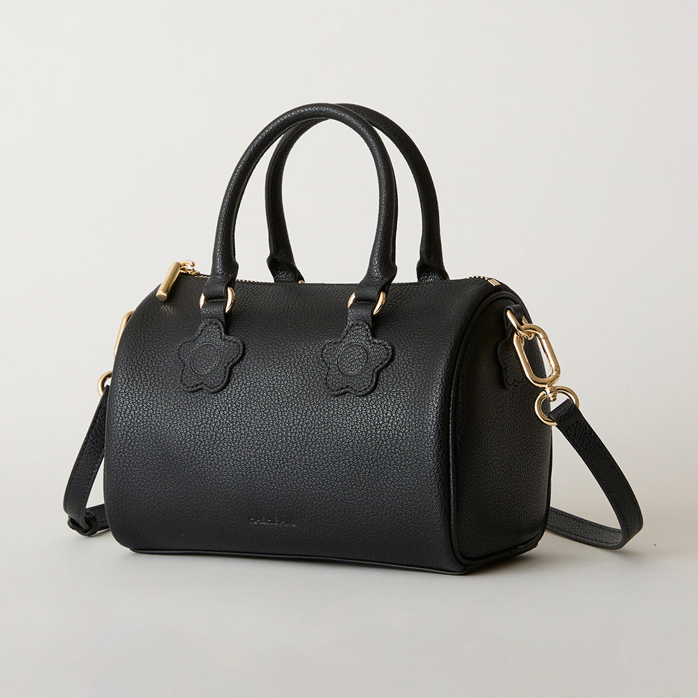 HASHIBAMI【Ha-2502-303 フラワーパッチ ミニボストンバッグ】ブラック