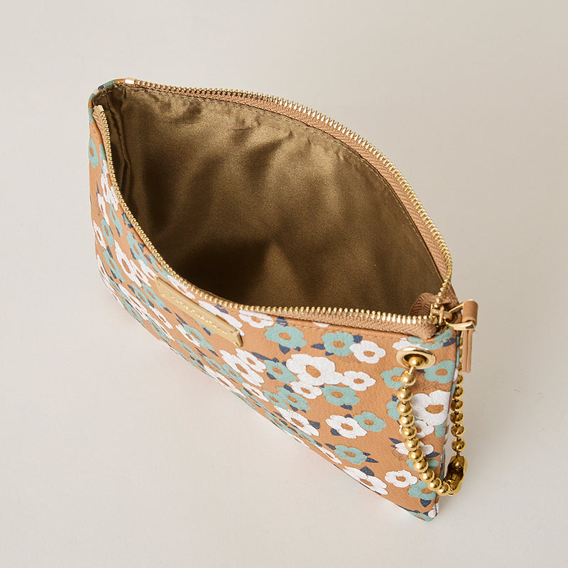 ◆CORRECT限定◆HASHIBAMI【Ha-2502-308 フラワープリント ポーチ】チャイ