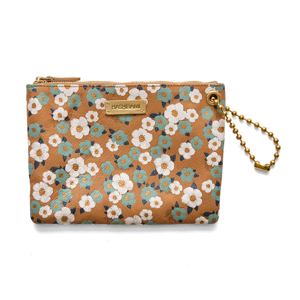 ◆CORRECT限定◆HASHIBAMI【Ha-2502-308 フラワープリント ポーチ】チャイ