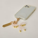 《予約販売》HASHIBAMI【Ha-2502-400 リボン天然石 スマホハンドストラップ】ローズクォーツ