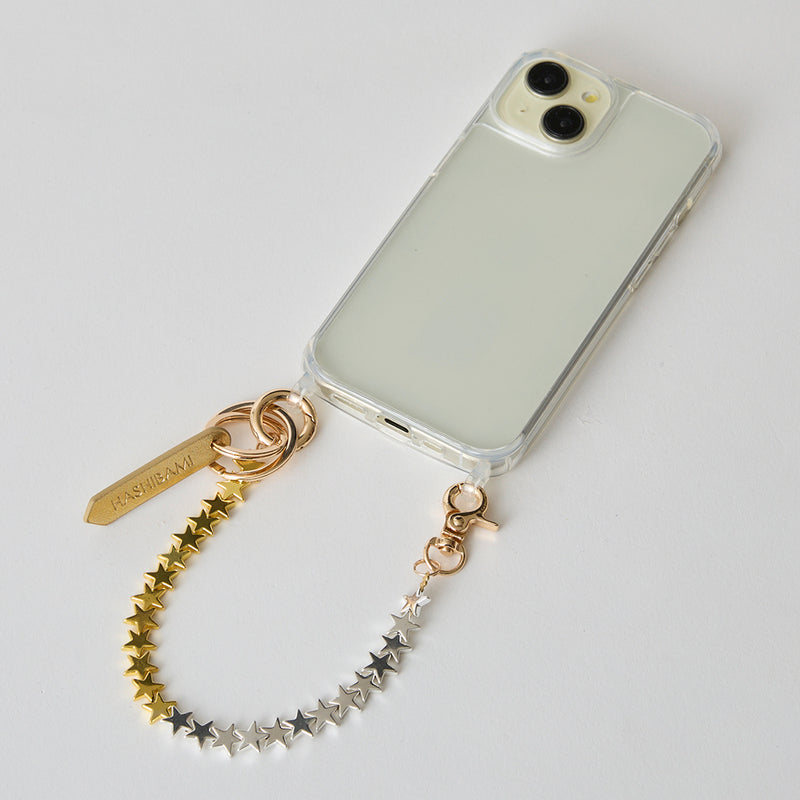 HASHIBAMI【Ha-2504-076 ヘマタイト スター スマホハンドストラップ】ミックス