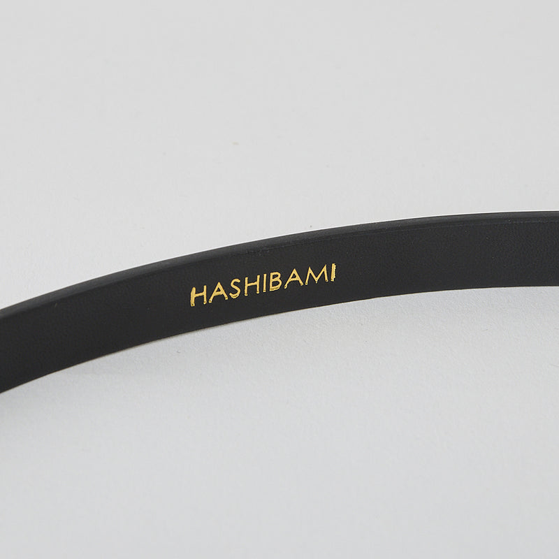 HASHIBAMI【Ha-2504-081 エイチビー エナメル 15mm レザーベルト】ブラック