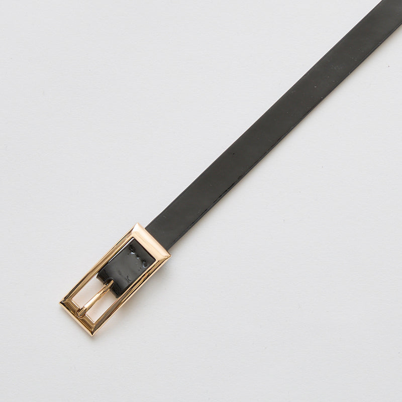 HASHIBAMI【Ha-2504-081 エイチビー エナメル 15mm レザーベルト】ブラック